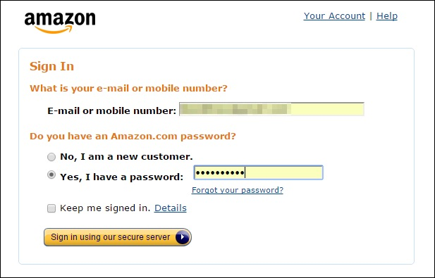 Экран входа с формой авторизации