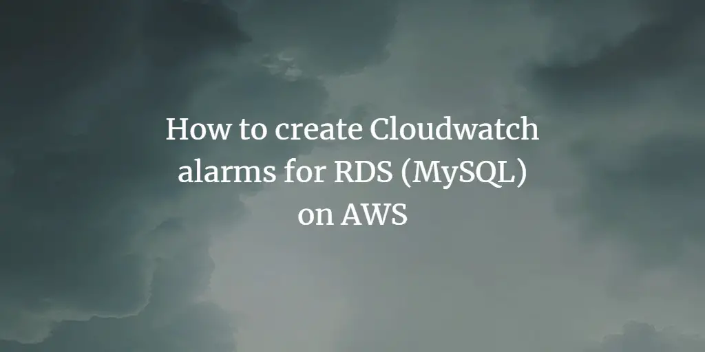 Оповещение CloudWatch для RDS — FreeStorageSpace