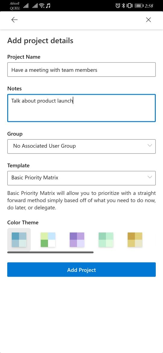 Скриншот приложения для управления временем
