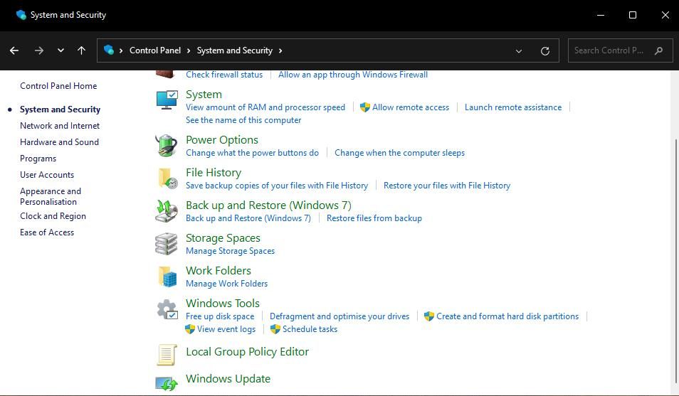 Ярлык 'Обновления Windows' в Панели управления