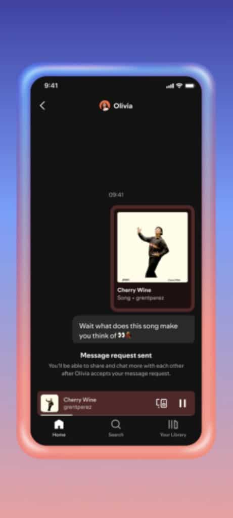 メッセージ送信後に表示されるチャット画面のスクリーンショット