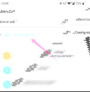 Android Google Duo: создать группу