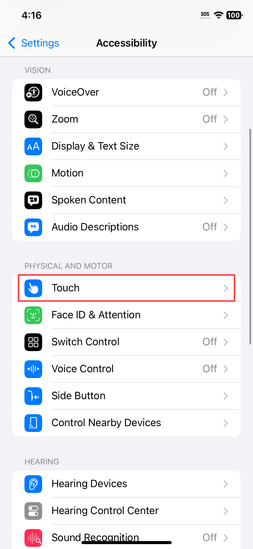 Плавающая кнопка AssistiveTouch на экране iPhone
