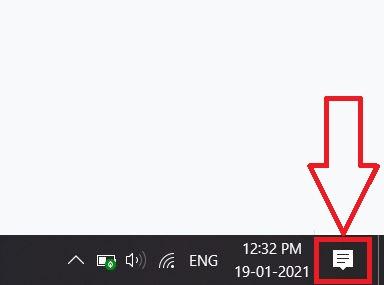 Нажмите на кнопку центра уведомлений