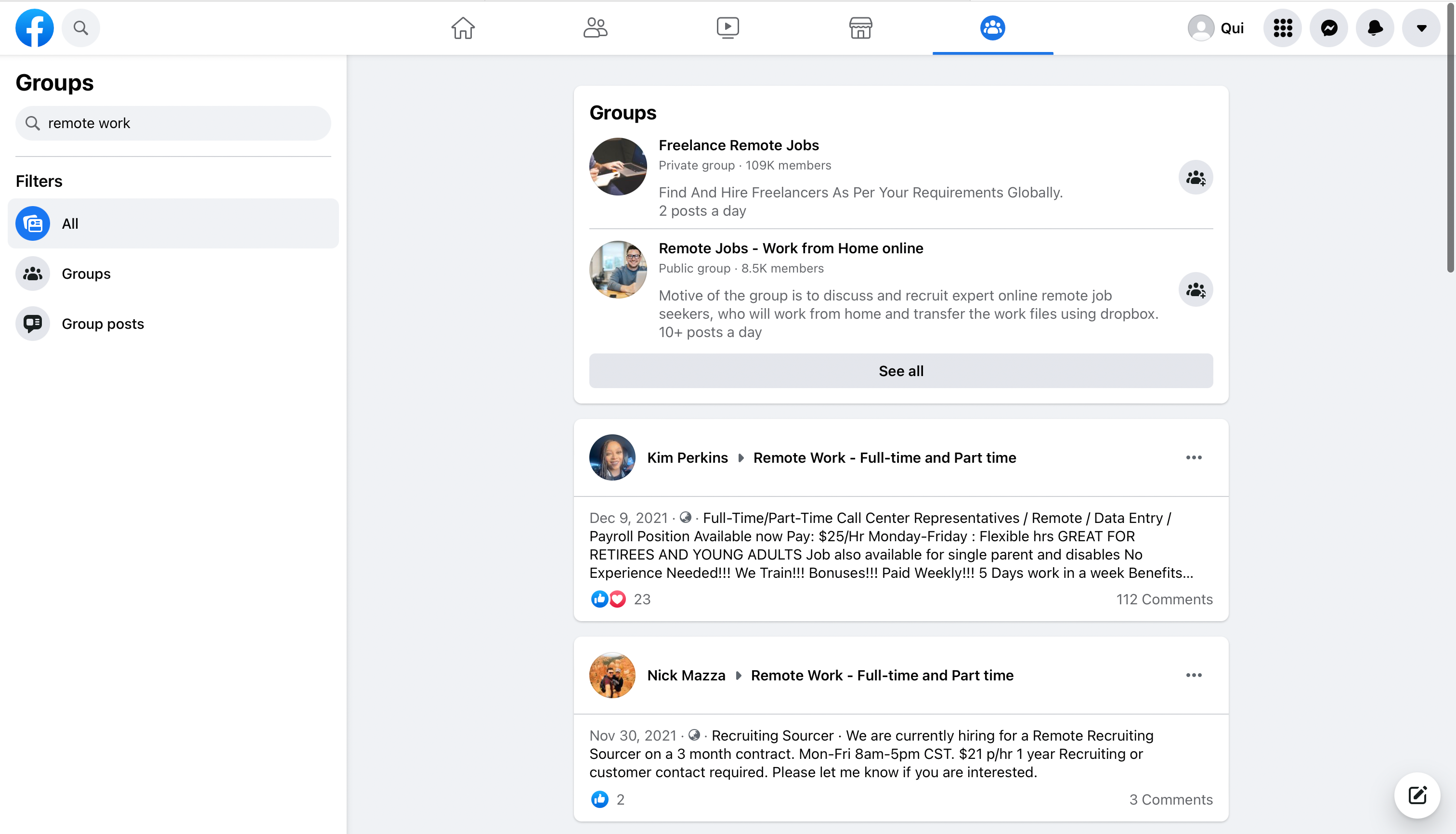 Группы по удалённой работе в Facebook