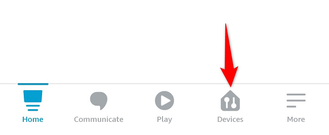 Нажмите «Устройства» внизу приложения