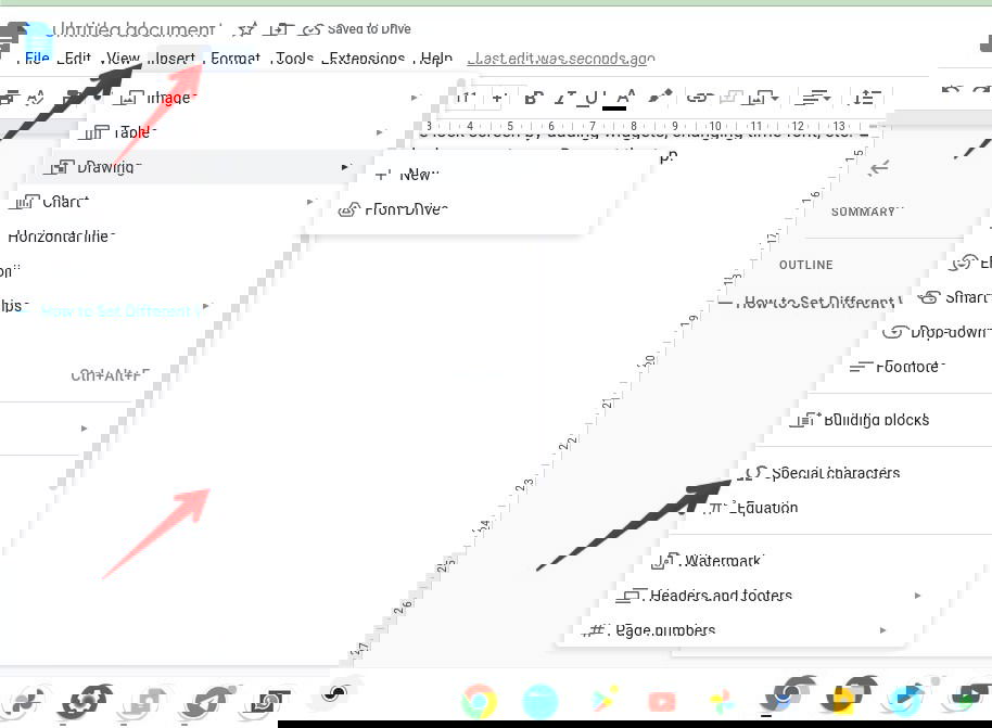 Вставка специальных символов в Google Docs