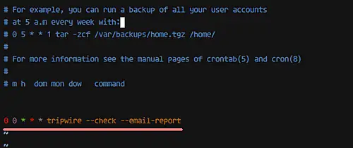 Configurare cron Tripwire