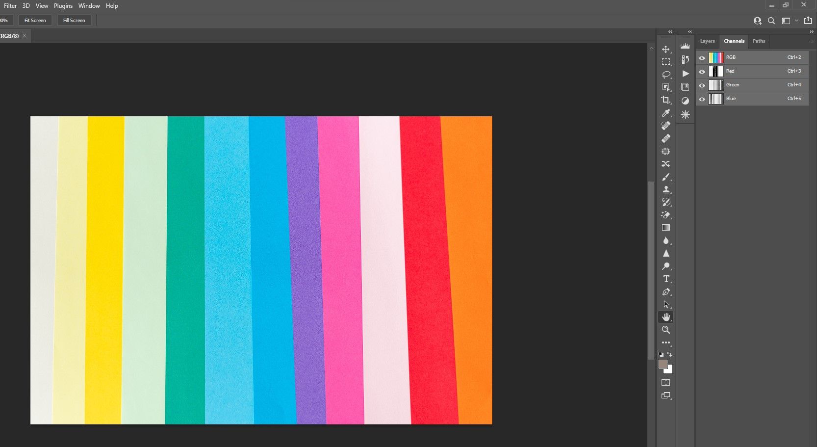 Полосы, рассортированные по цвету