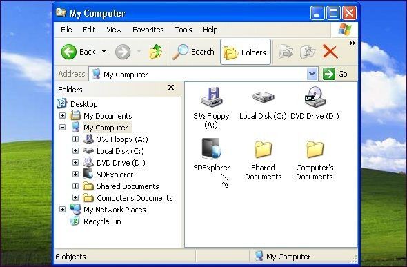 SDExplorer показывает SkyDrive как диск в системе