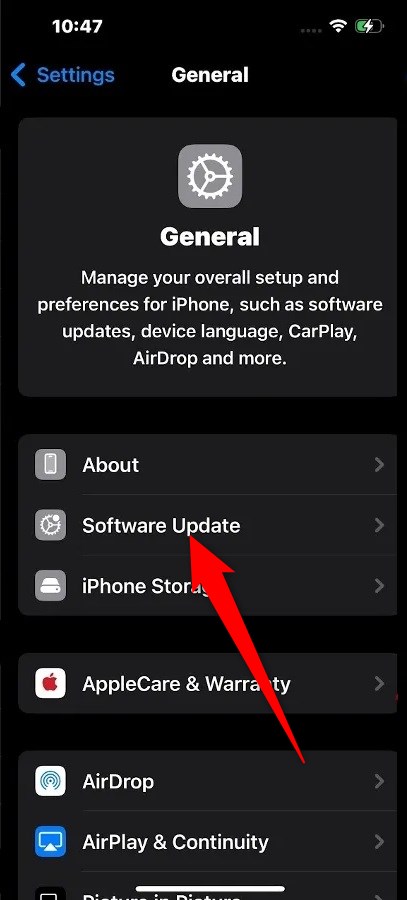 Обновление ПО в Настройках iPhone