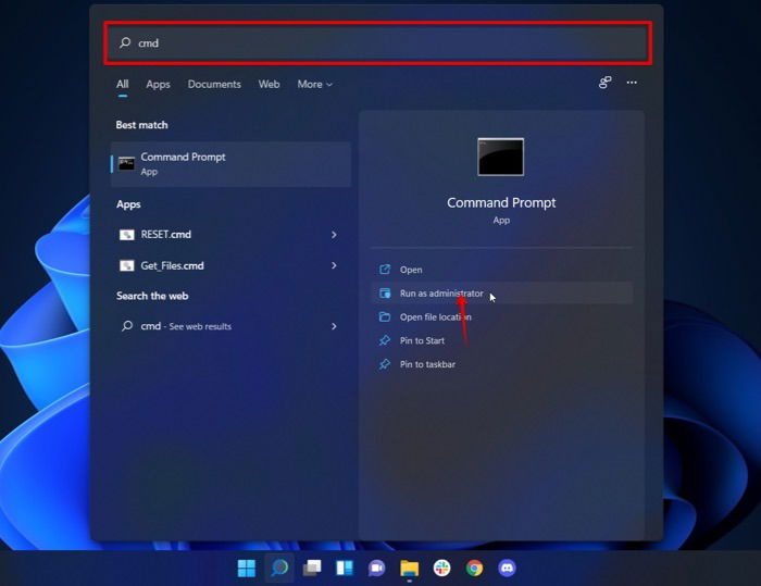 Окно «Запуск от имени администратора» для CMD