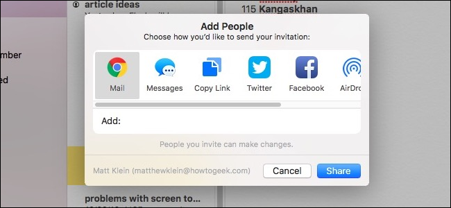 Как совместно редактировать заметки в macOS