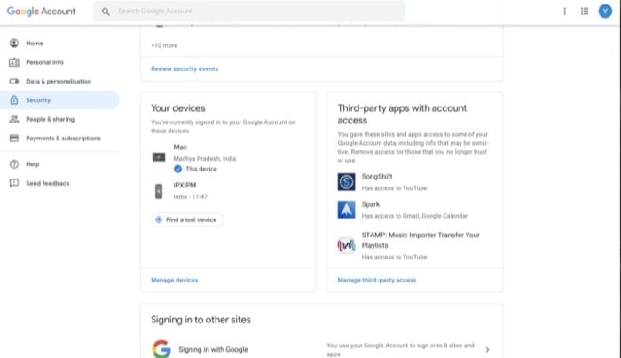 Скриншот: управление сторонними приложениями в браузере