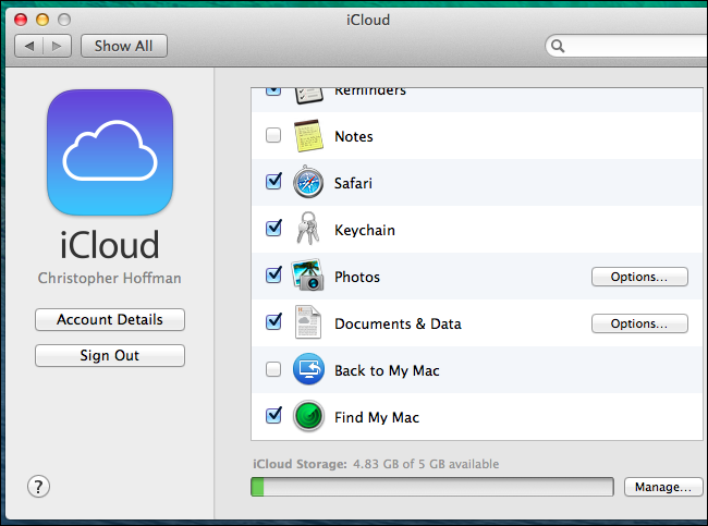 Включение «Найти Mac» в OS X