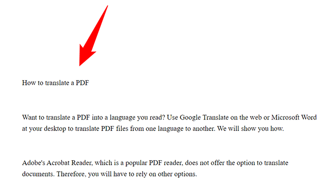 Перевод PDF в окне Google Translate.