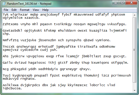 Пример командной строки: RandomText /T 10 /P 1 1