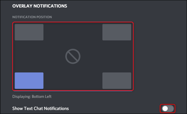 Позиция оверлея Discord