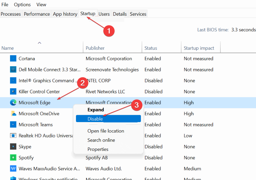 Вкладка автозапуска в диспетчере задач