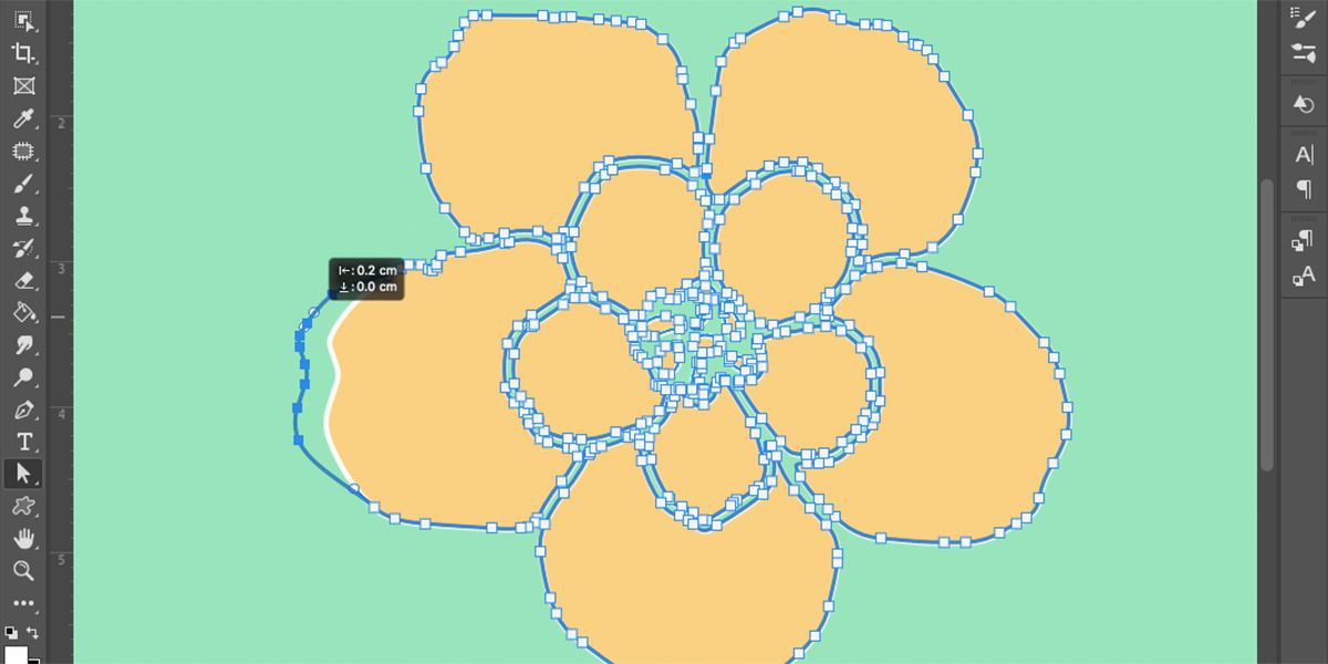 Пути с отодвинутыми якорями для изменения формы