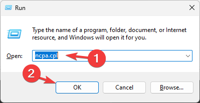 Окно запуска ncpa.cpl — открыть сетевые подключения