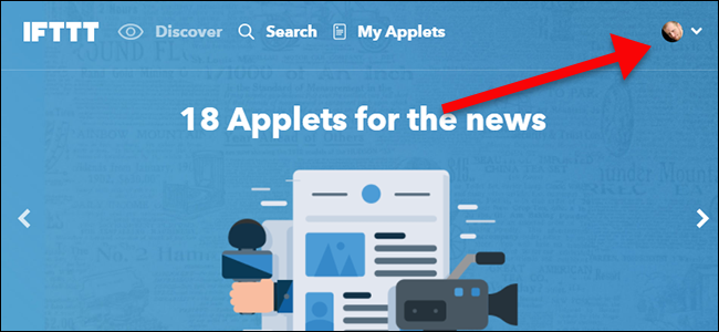 IFTTT: профиль и меню создания апплета