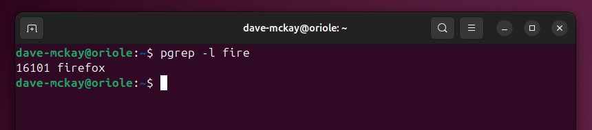 Поиск pgrep для процессов с подстрокой fire.