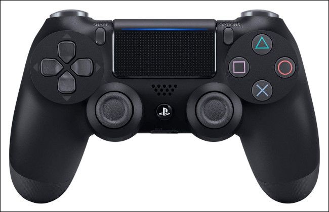 Sony DualShock 4 крупный план, вид спереди и подсветки