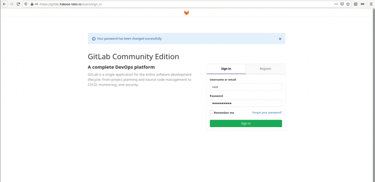 Страница входа GitLab