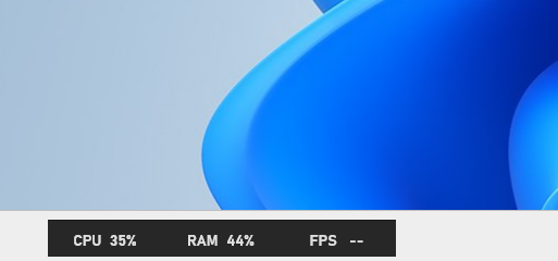 Минимизированное наложение производительности в углу экрана