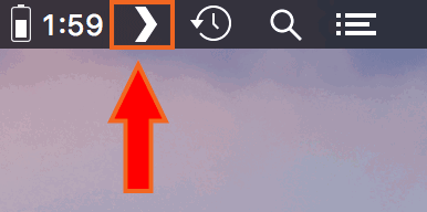 Значок Plex в строке состояния macOS, показывающий, что сервер активен
