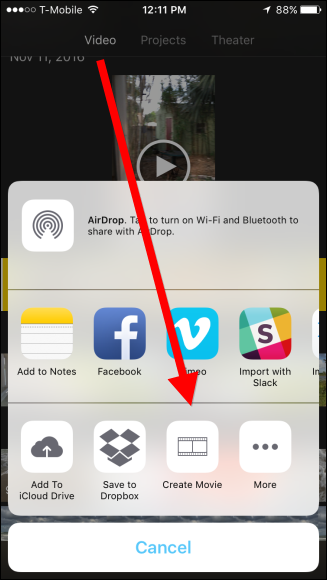 Поворот видео в iMovie с помощью жеста 'щипок'