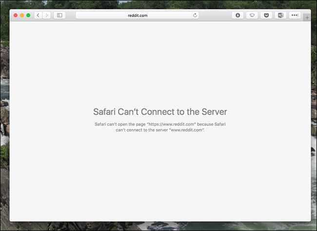 Пример заблокированного сайта в браузере после изменения hosts