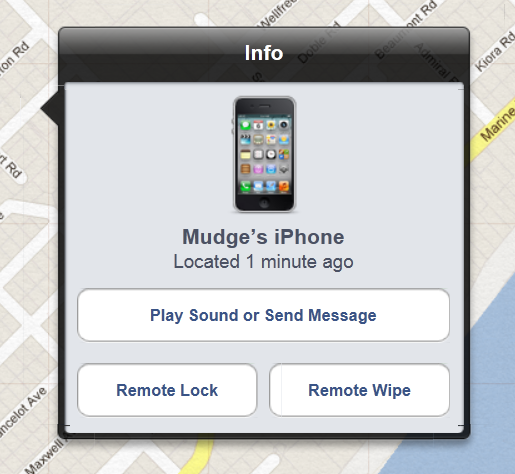 Список устройств и карта в Find My