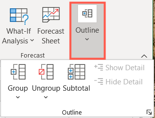 Перейдите в Данные и нажмите Контур