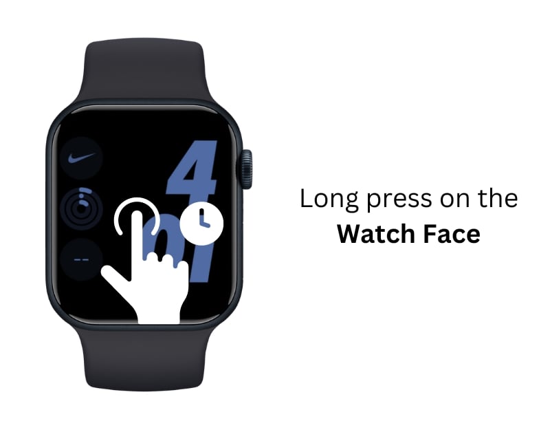 Длительное нажатие по циферблату на Apple Watch для выбора