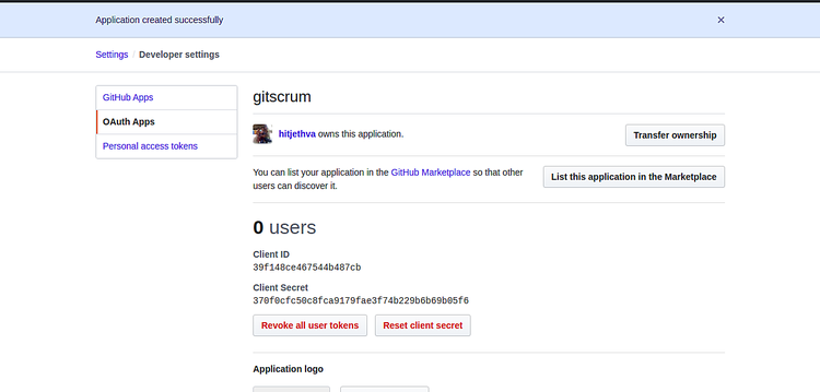 Страница приложения GitScrum на GitHub