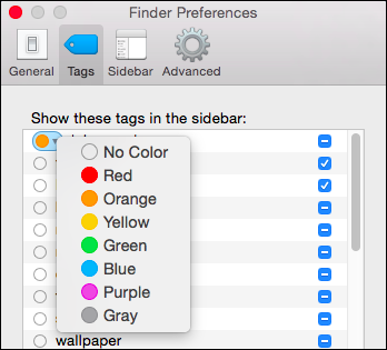 Изменение цвета и имени метки в настройках