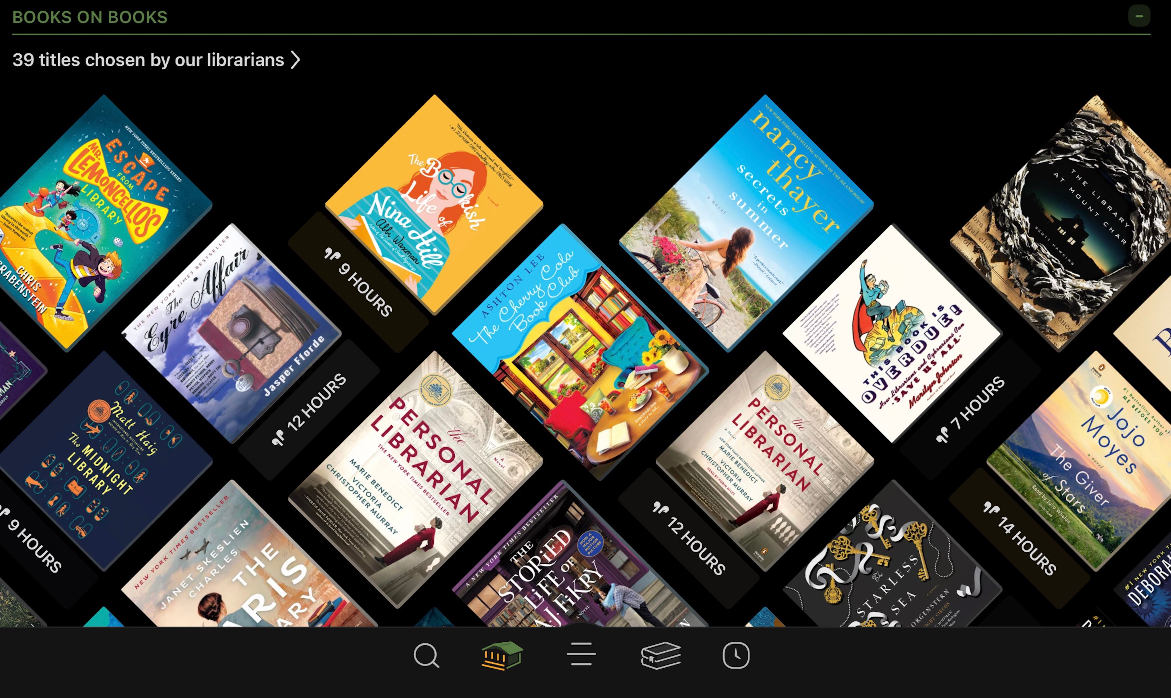 Страница книги в Libby с рекомендациями библиотекаря