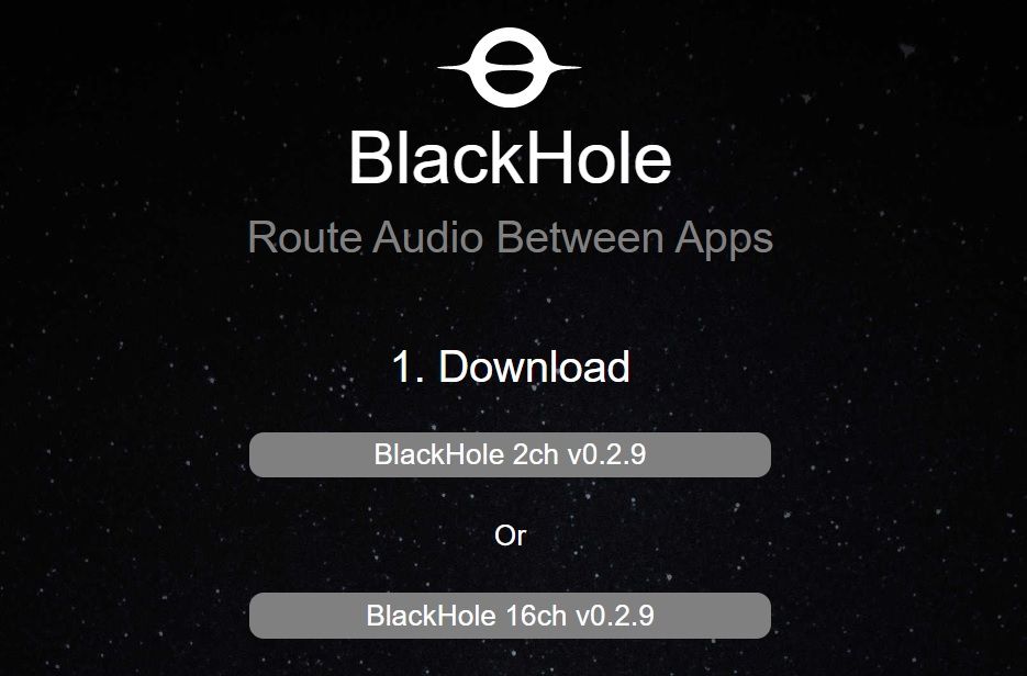 Опции загрузки драйвера BlackHole
