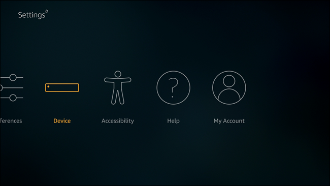 Скриншот меню Device на Fire TV