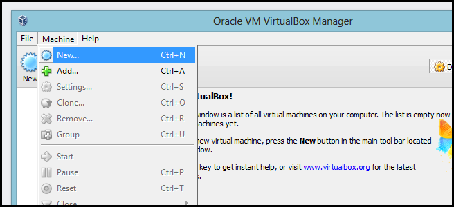 Создание новой виртуальной машины в VirtualBox
