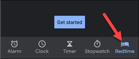 Раздел «Отбой» в приложении Google Clock
