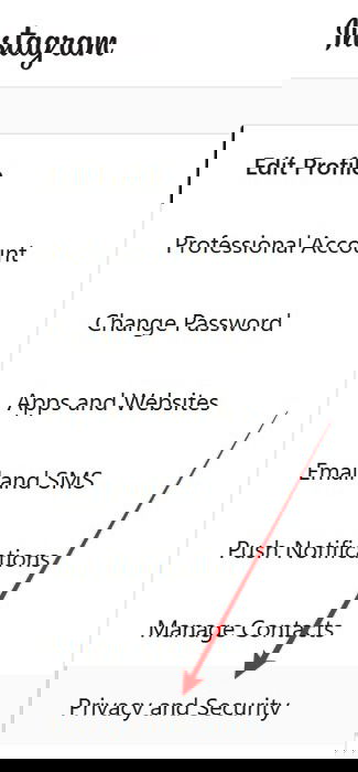 Confidentialité et sécurité Instagram PC