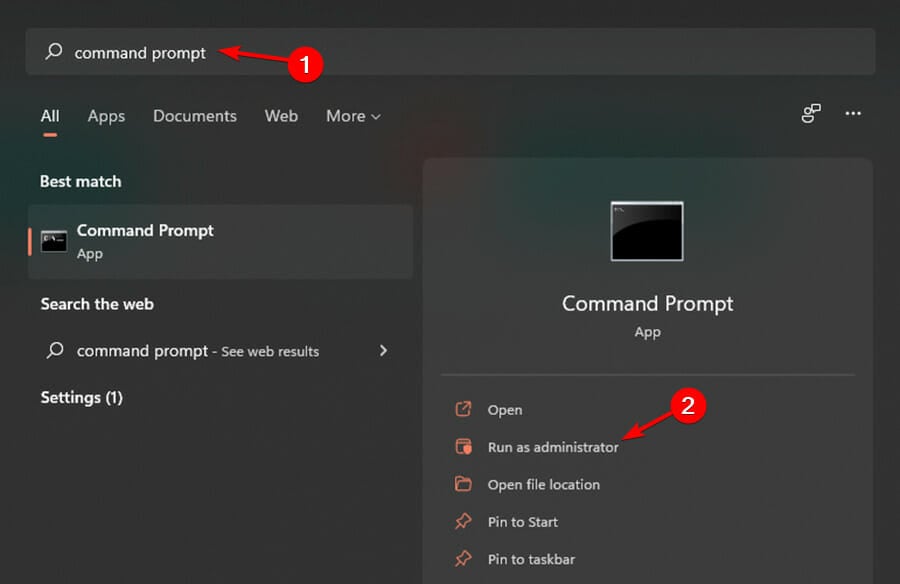 Командная строка запущена от имени администратора