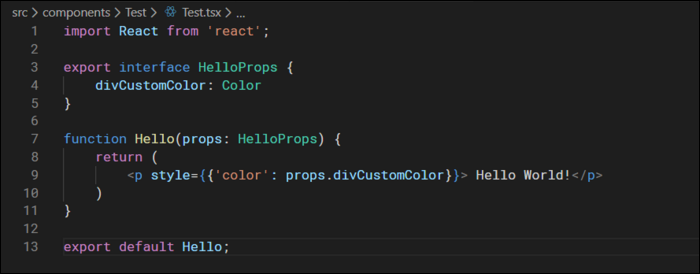 То же: компонент с типами в TypeScript
