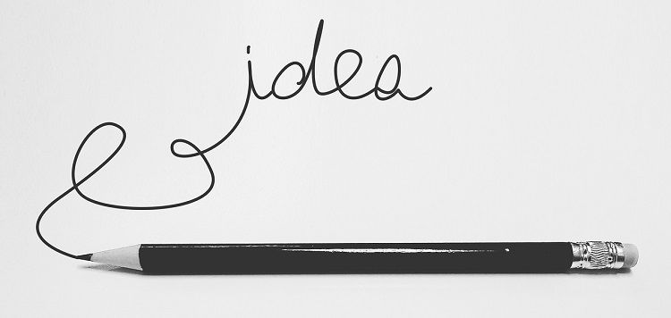 Слово «Идея», написанное карандашом