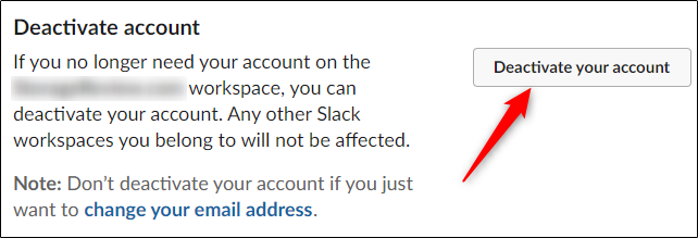 Опция Деактивировать аккаунт в настройках