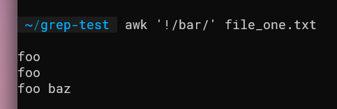 Иллюстрация сравнения поведения grep и awk при инверсии совпадений