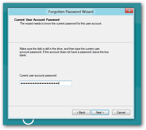 Окно запроса текущего пароля Windows для подтверждения создания диска